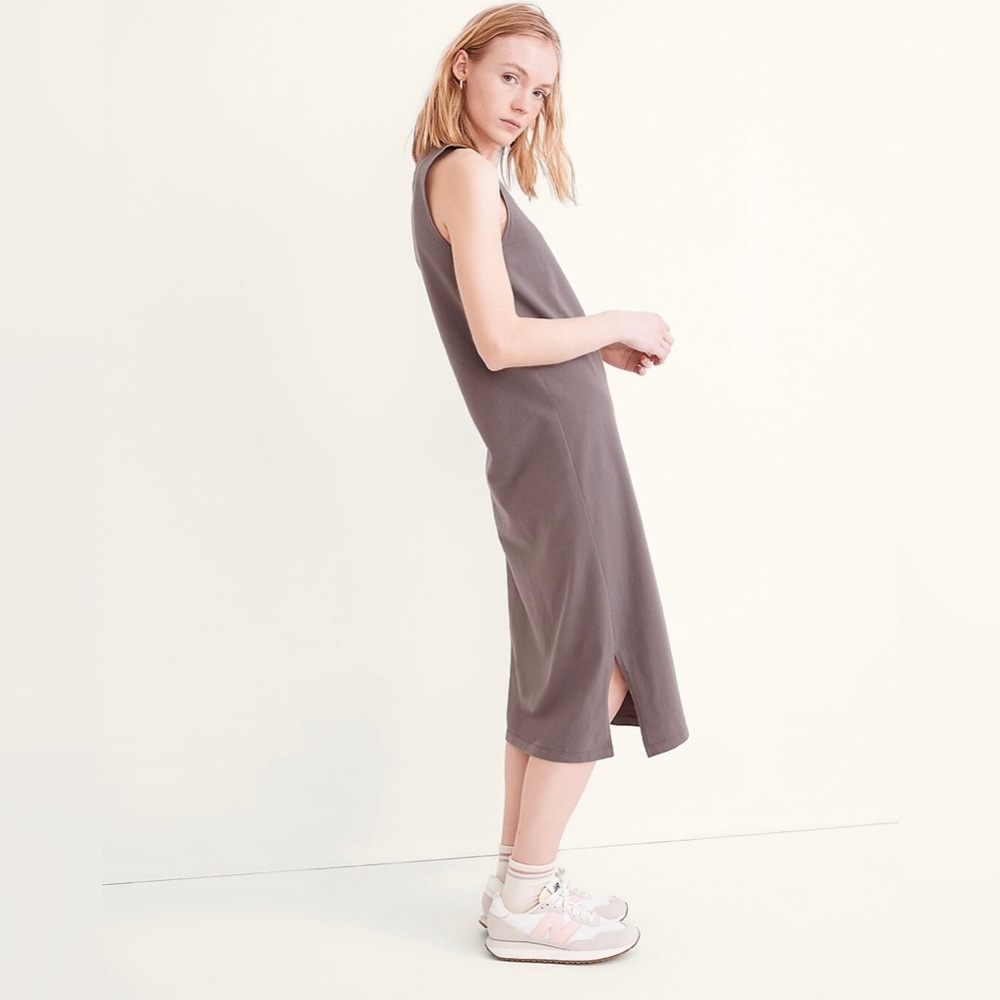 Organic Cotton Crewneck Tank Midi Dress